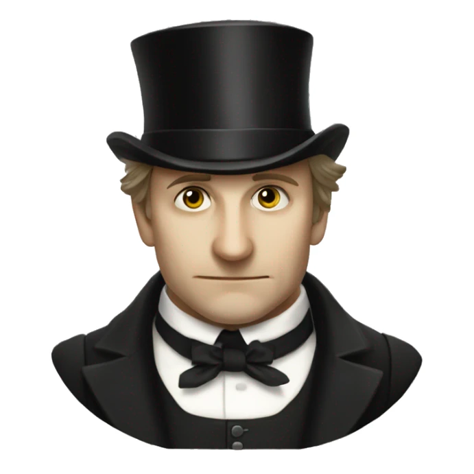 Rodion Raskolnikov from "Crime and Punishment" in a top hat sticker