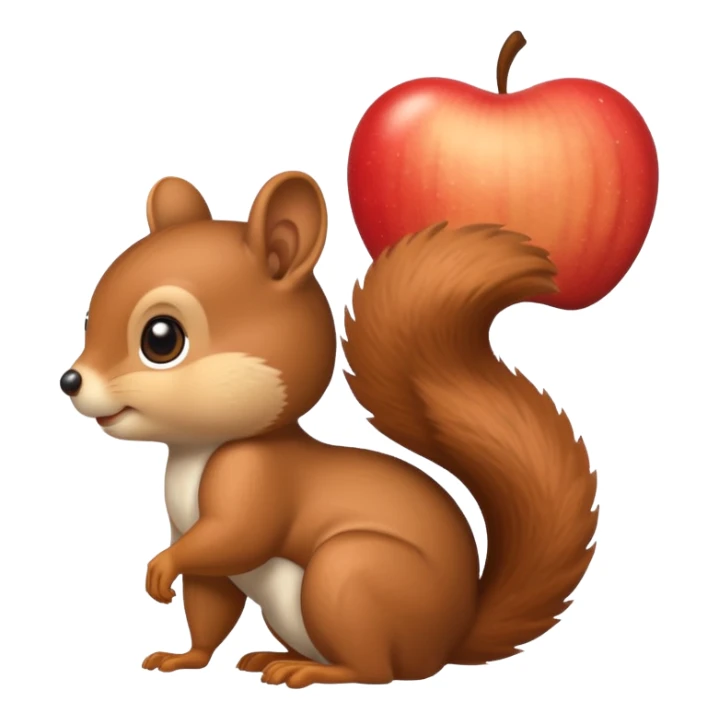 Add a thought bubble above the squirrel's head to make it look like it is thinking, in Apple emoji style, with no background. sticker