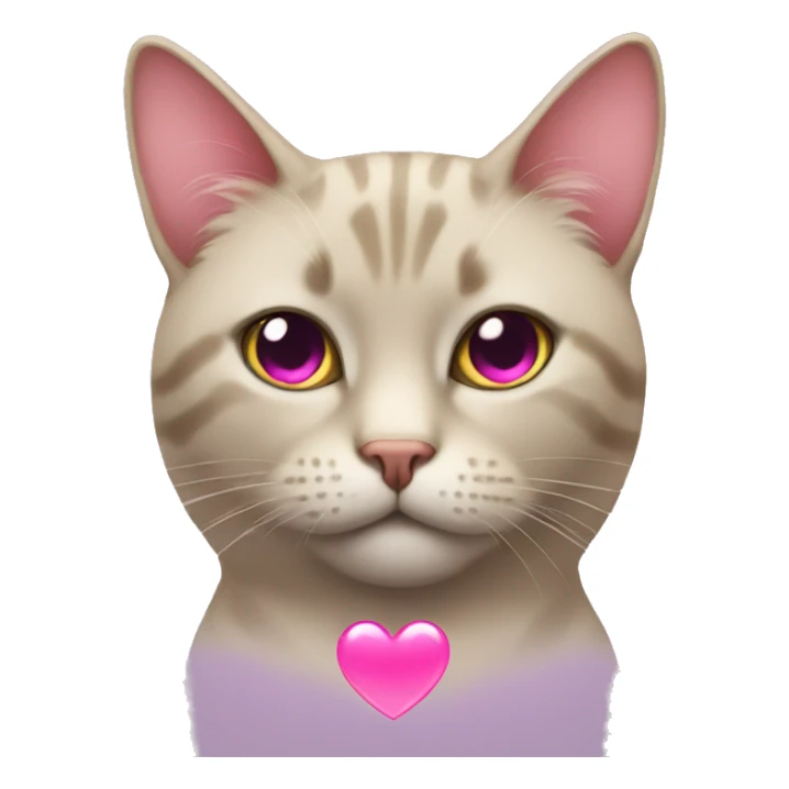 Cat with pink heart in eyes sticker