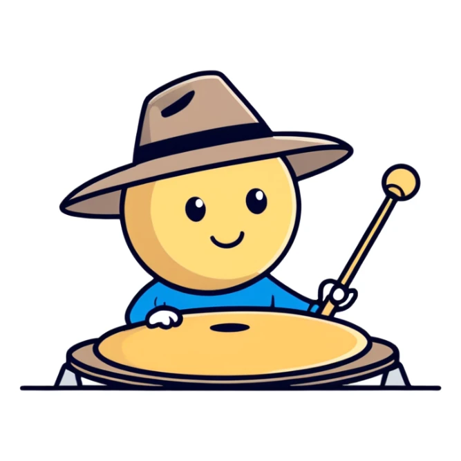 Cymbal on top of a man's hat (Clukr from sprunki) sticker