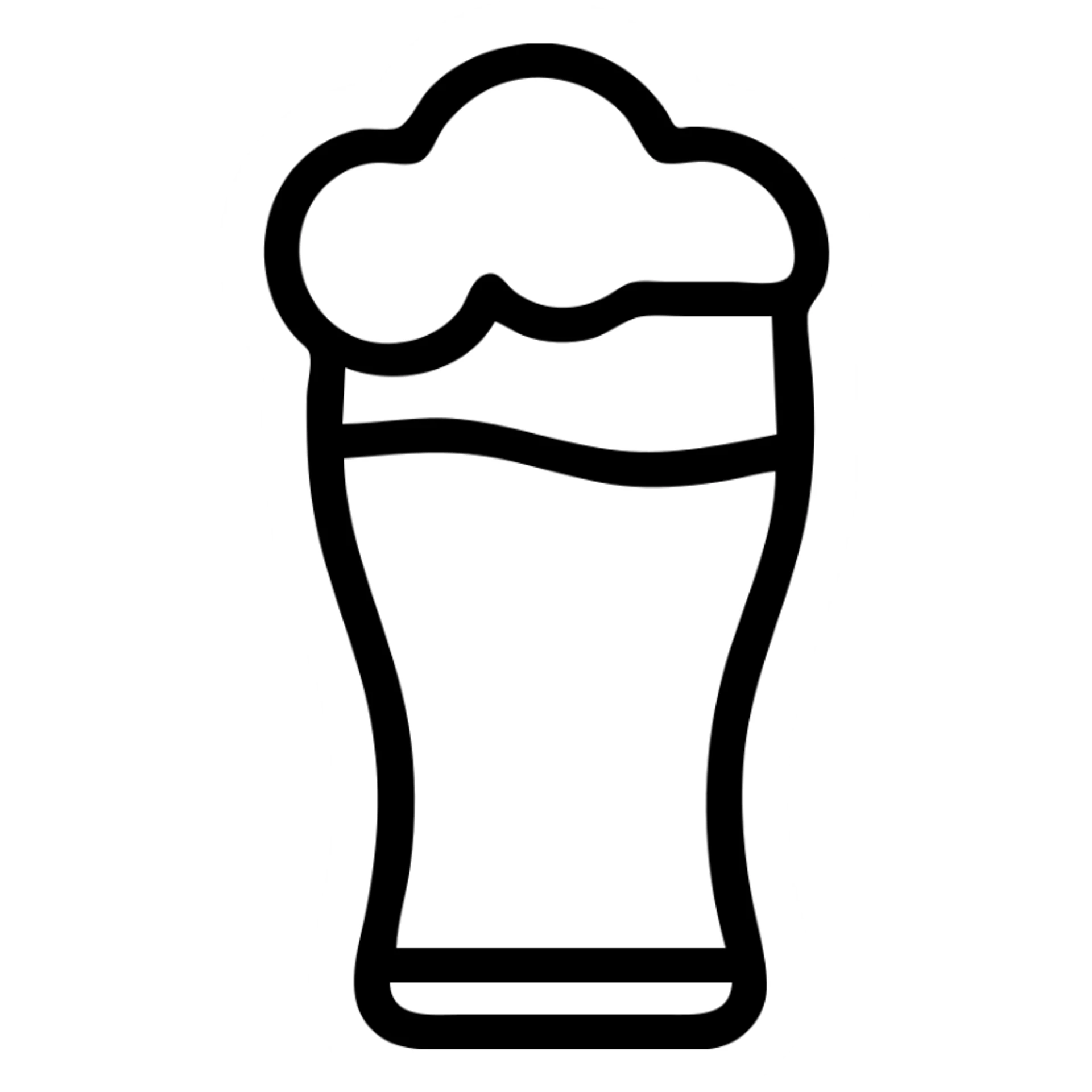 beer glass icon, outlined, minimal color, classic iconography sticker