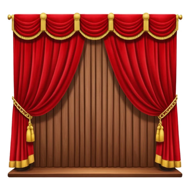 theater, red curtains , wooden stage sticker