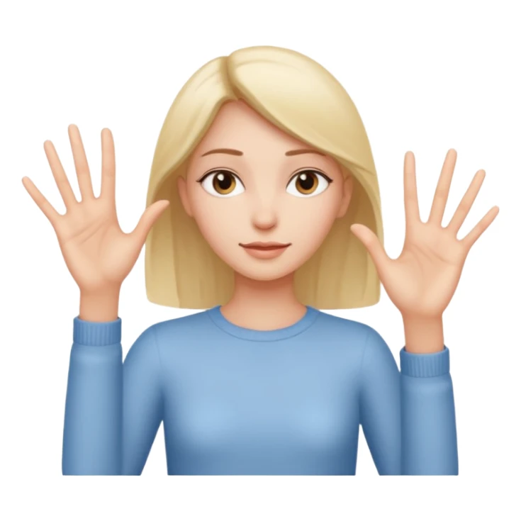 Girl with two hands in front no flowers and make them at different levels sticker