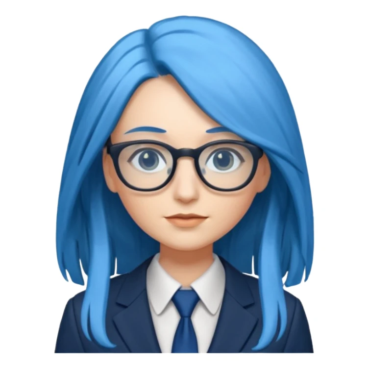 quero uma mulher com cabelos longos e mais corporativa nerd com o cabelo azul sticker