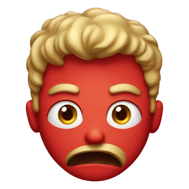 Guy all red and angry, but with hearts in his eyes  sticker