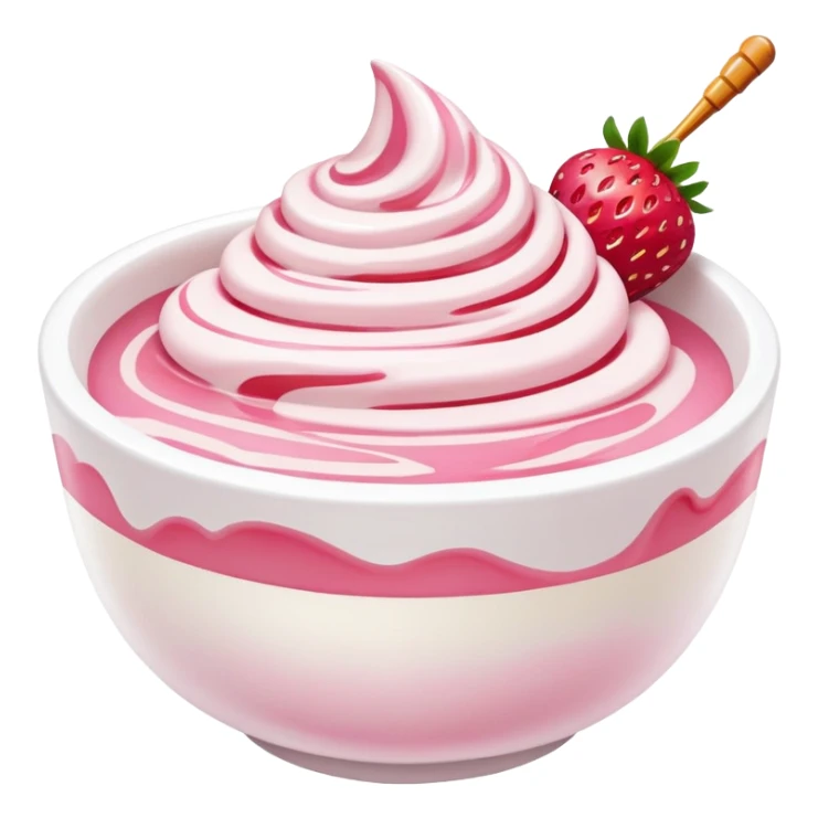 
strawberry yogurt with honey in a white bowl sticker