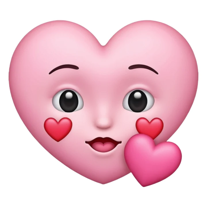 Cute emoji with a kissy face and heart  sticker
