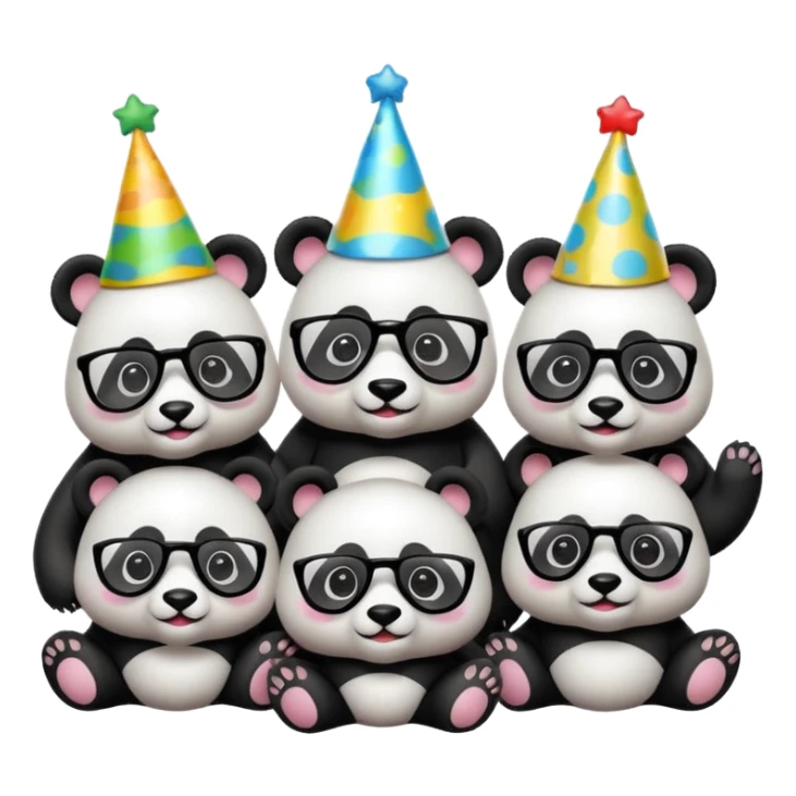 pands with party hats and opticals sticker