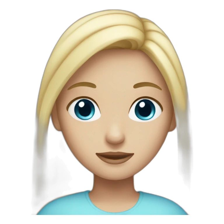girl with blond hair and blue eyes sticker