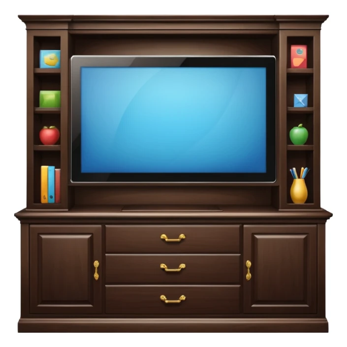 modern tv standing on a super luxurious cupboard sticker