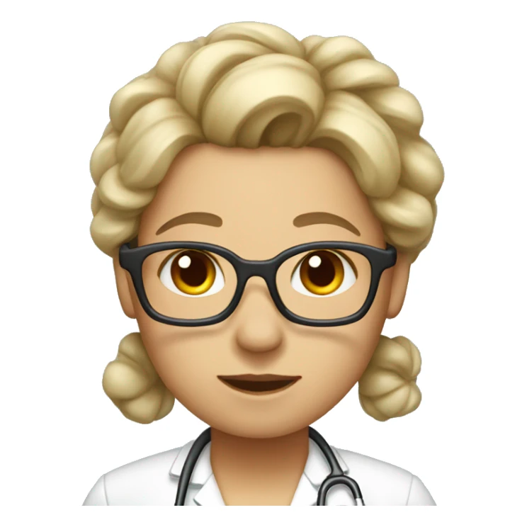 A doctor with a bow on her hair sticker