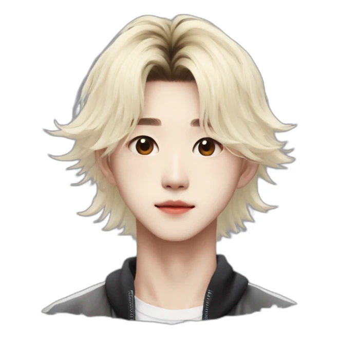 Hyunjin-stray-kids-blonde-hair sticker