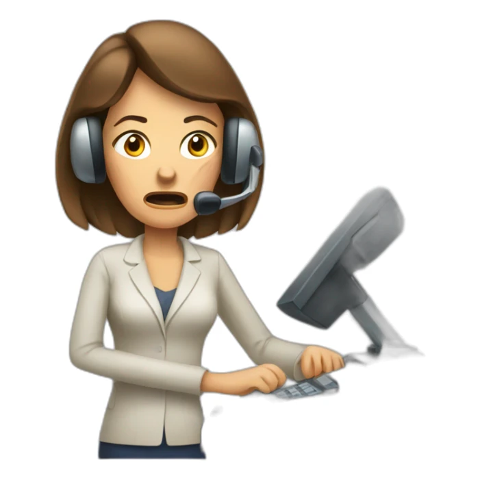 angry woman teleoperator sticker