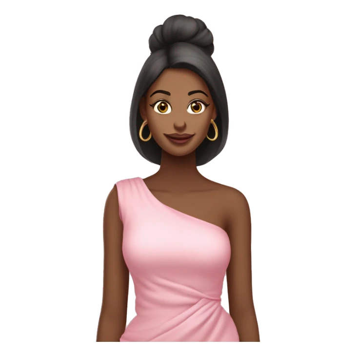 uma mulher loira de cabelos longos com olhos castanhos, usando roupas modernas em tons de rosa vibrante acessorios elegantes e minimalistas em dourado e rosa sticker