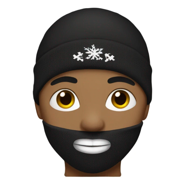 Boy with ski balaclava, black tank top, and tattoos sticker