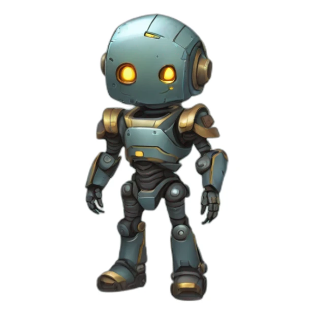 robot character scifi roguelike rpg style inspired by slay thee spire sticker
