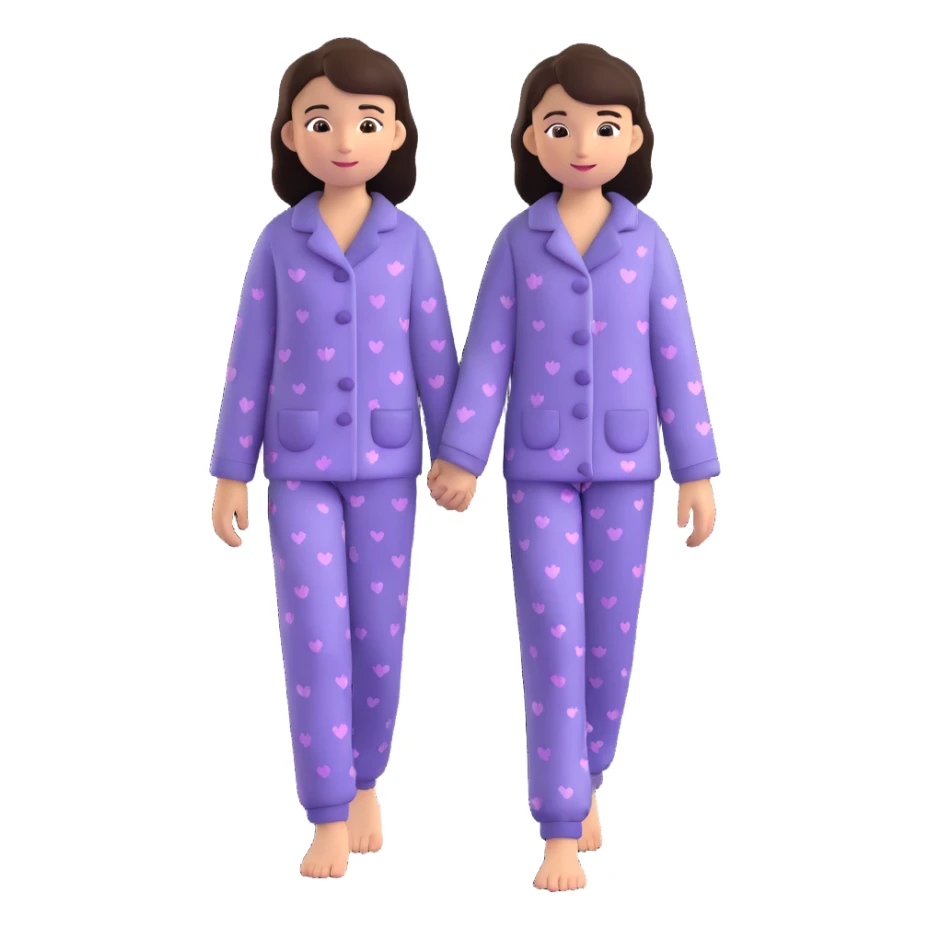 girl walking in pajamas sticker