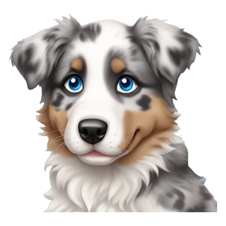 merle australian shepherd puppy with blue eyes sticker