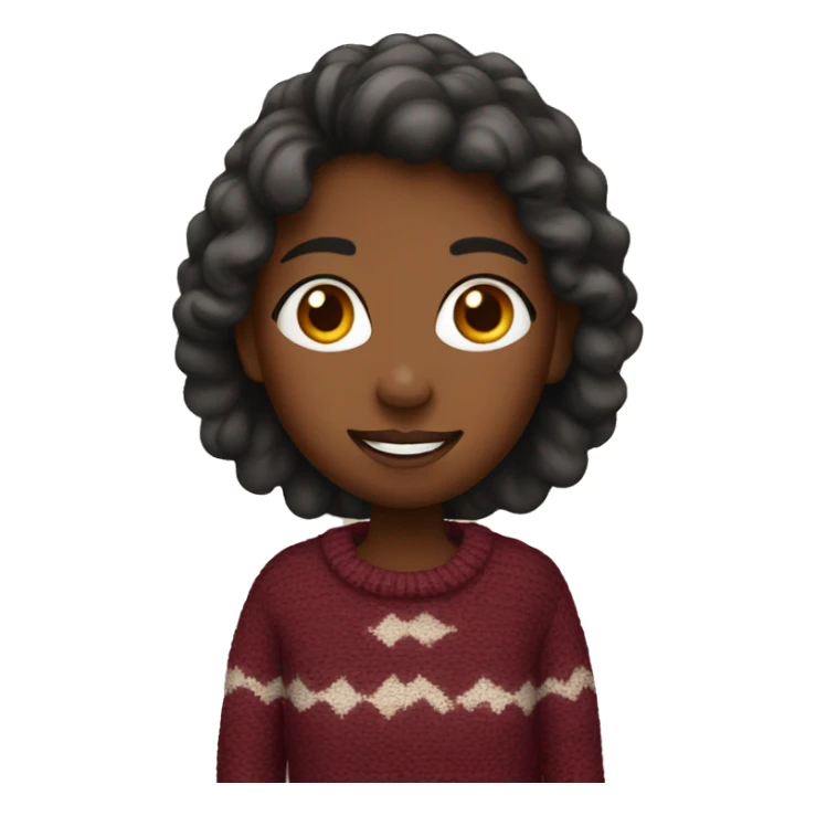 a girl in a burgundy sweater  sticker