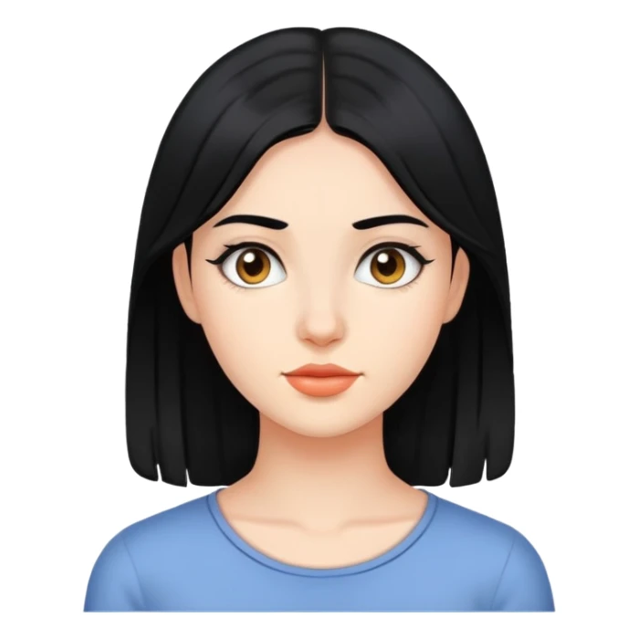 young woman with black hair, 25 years old sticker