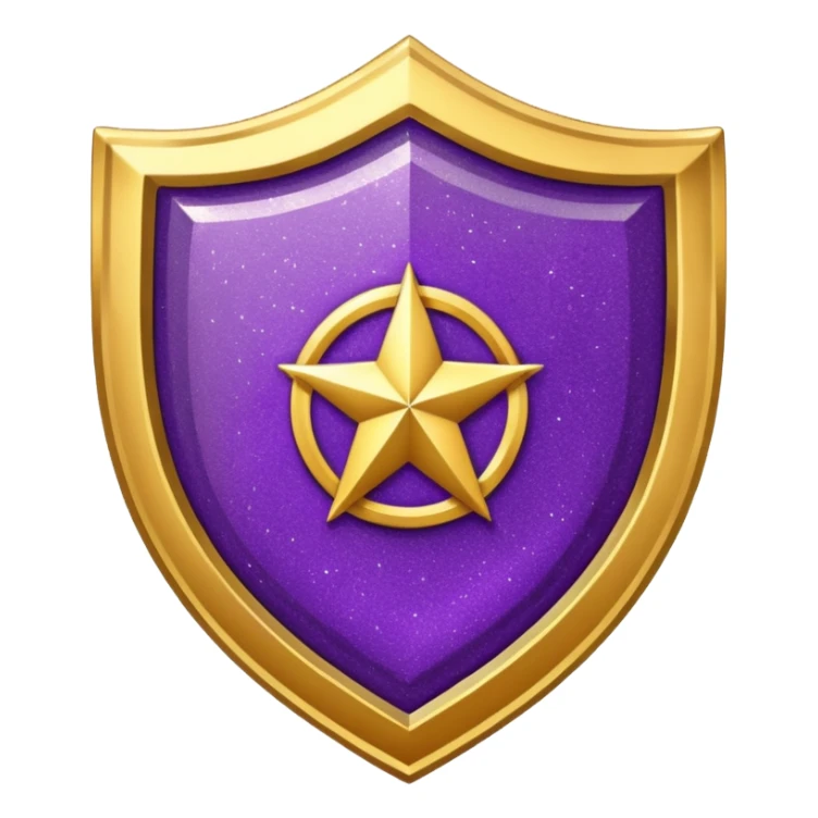 Purple Glitter military medal shield sticker