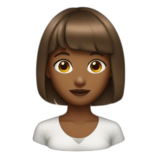Brown girl with bangs sticker