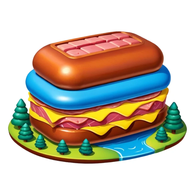  SPAM meat jeff koons style sculpture art french landscape  sticker