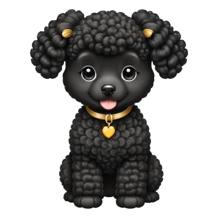 elegant black french poodle with curly fur sticker