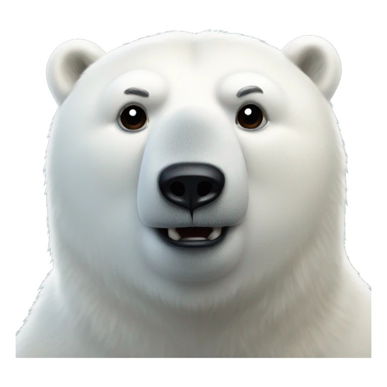 Polar bear with a small black bird head sticker