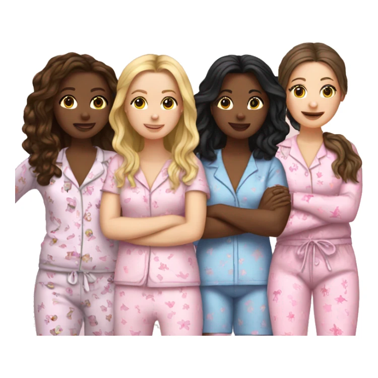 White Girl friends pajama party sticker