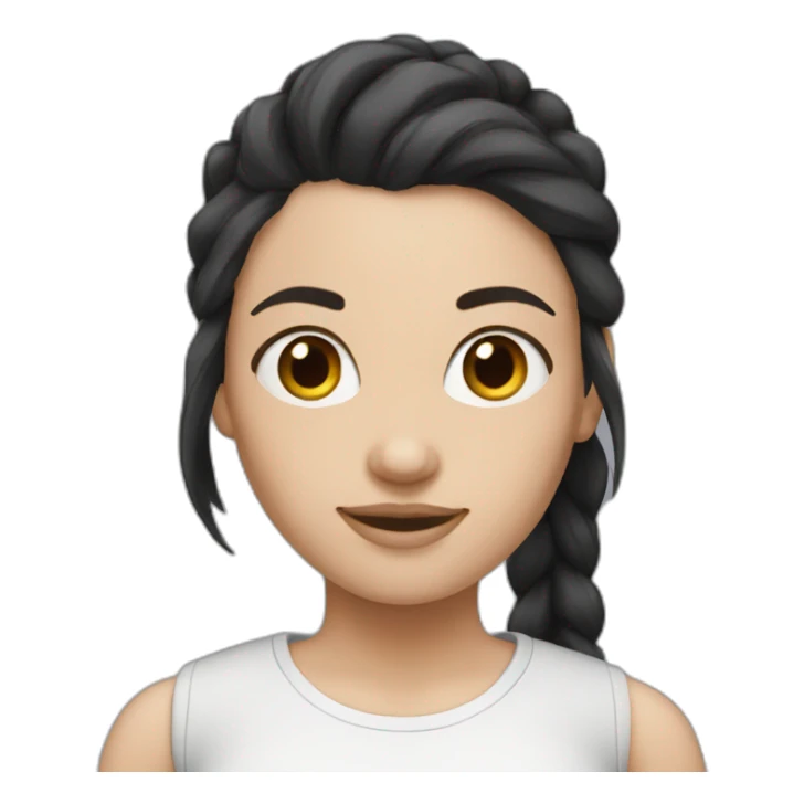 white women with dark hair pony tail  sticker