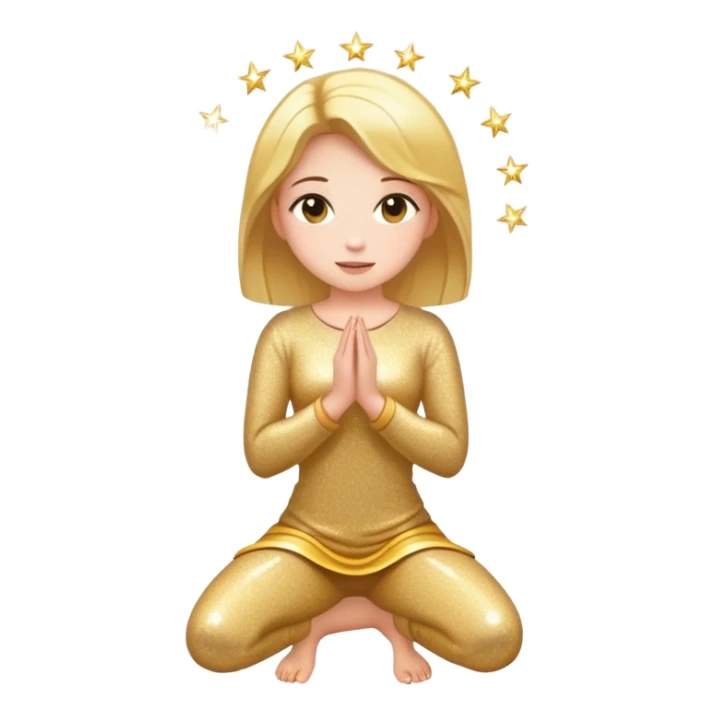 Women kneeling with sparkles around  sticker