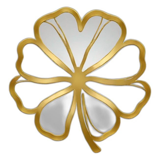gold outline-clover sticker