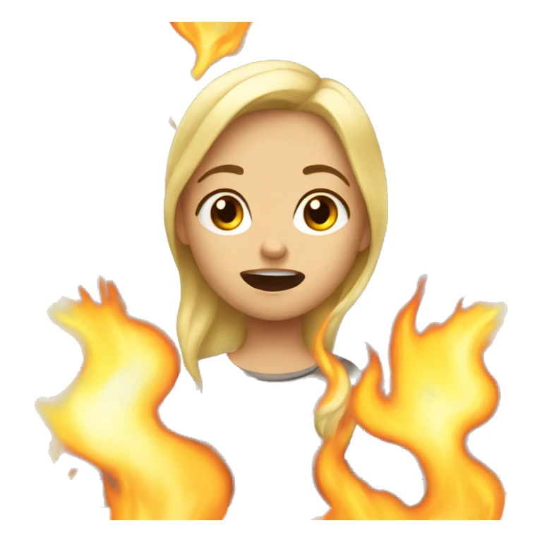 Blonde girl breathing fire  sticker