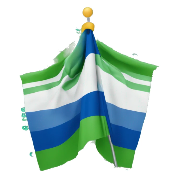 Drapeau bicolore bleu en haut vert en bas avec une roulotte à 16 branches au milieu  sticker