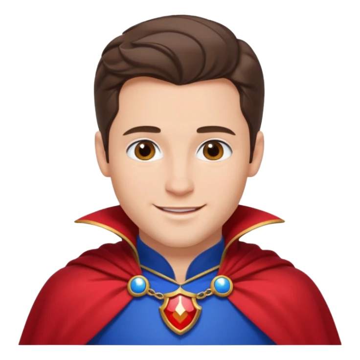 prince charming from snow white. He is brunette and has a red cape, under he's got a white shirt and a blue breast plate. He is smiling sticker