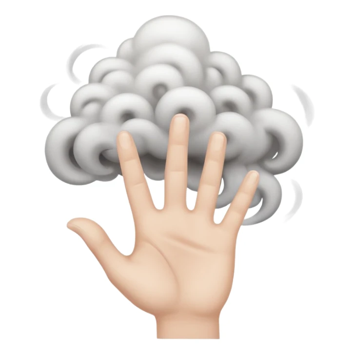 cartoon hands emerging from swirling smoke sticker
