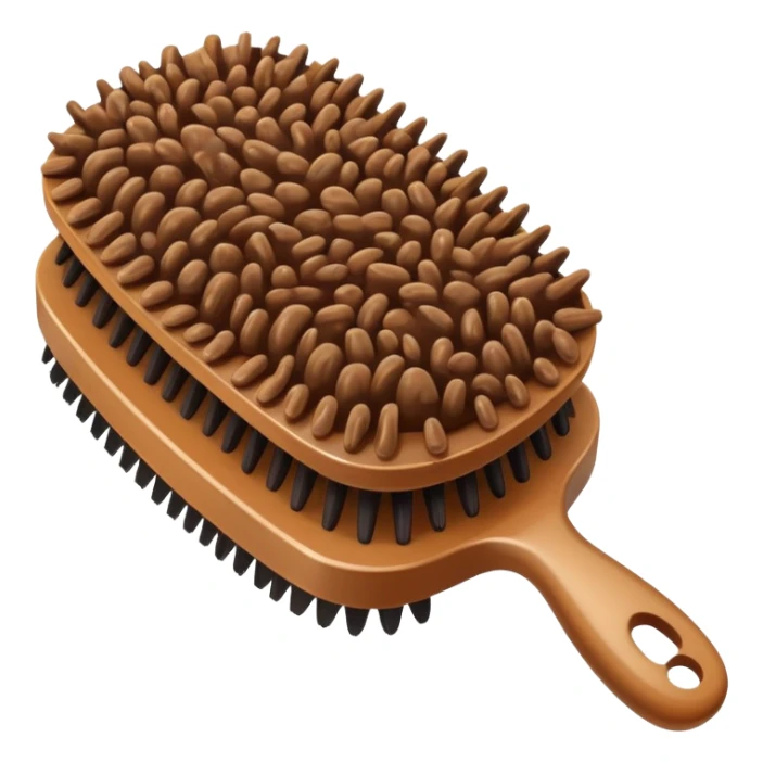 A hairbrush with poop sticker