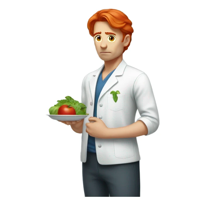 red hair nutritionist sad with no money sticker