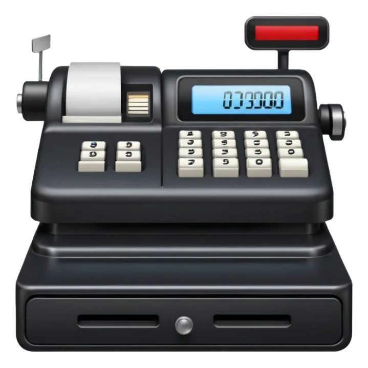 cash register from the front sticker