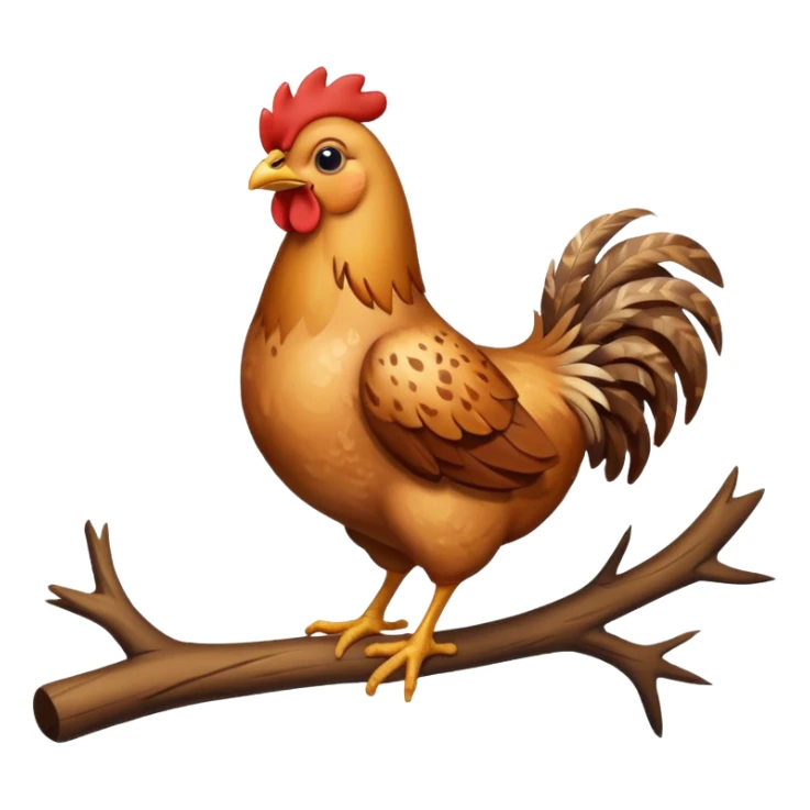 tavuk agicin üstünde otruyor sticker