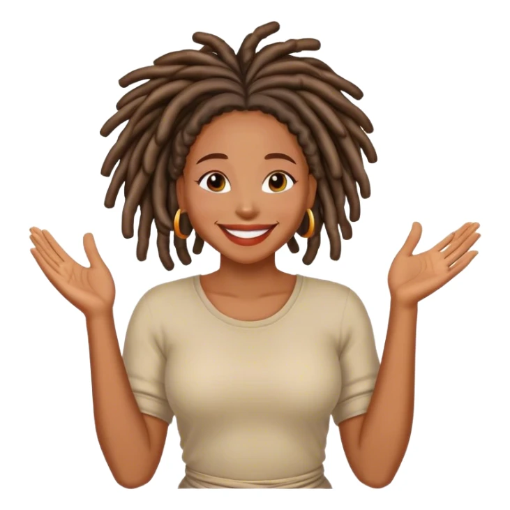 Black woman with locs applause sticker