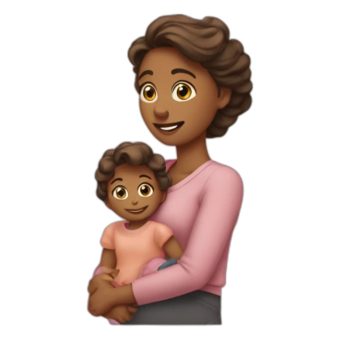 Une maman fait un câlin à sa fille sticker