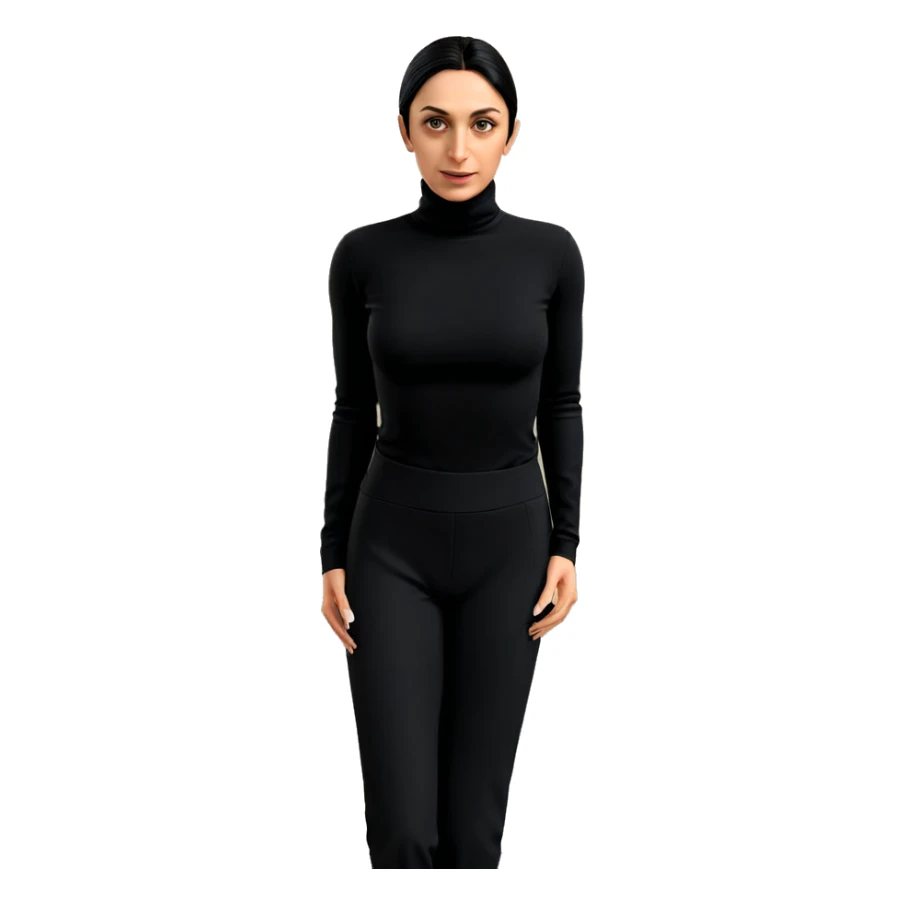 girl in black turtleneck outfit sticker
