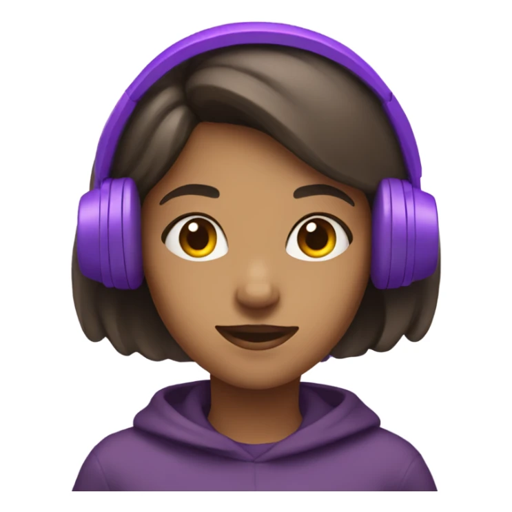 a girl in with purple headphones sticker