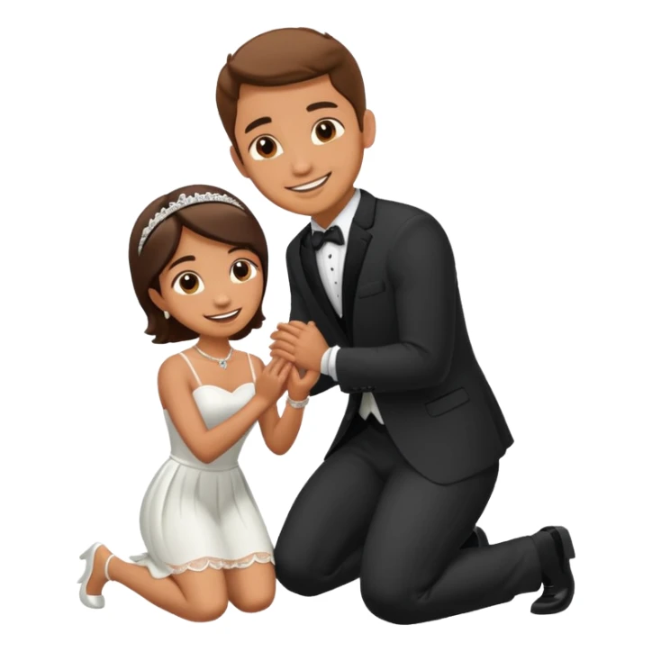 man kneeling and asking for marriage sticker