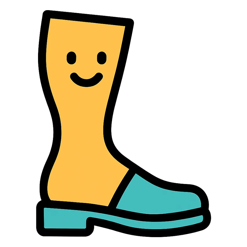 smiling leg icon with color outline sticker