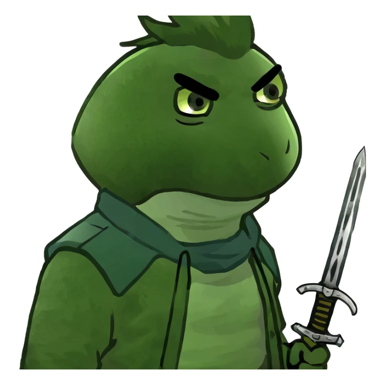 Anime with cool hair and sword sticker