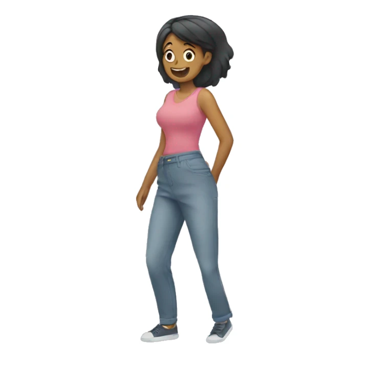 Woman putting on pants  sticker