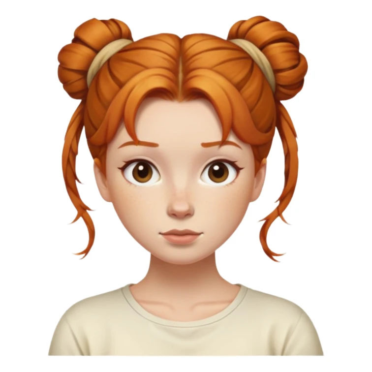 Ginger girl messy bun cream top sticker